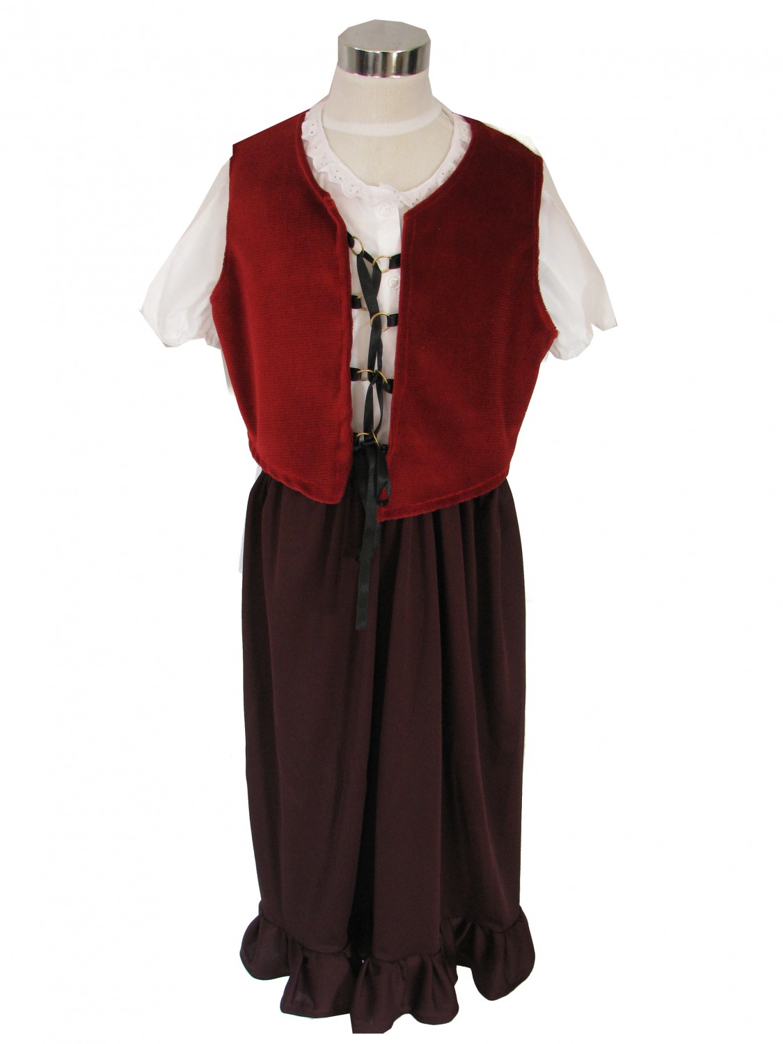 Girls Medieval Tudor Fancy Dress Costume Age 7 - 9 Years Image